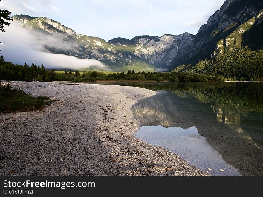 Bohinj lake in Slovenia