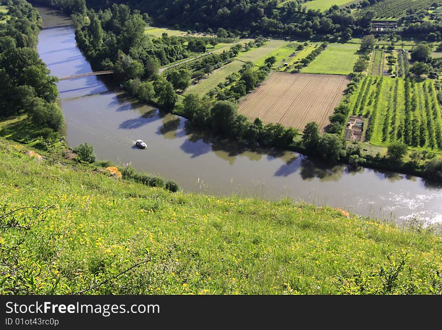 The magnificent view from above - the rock gardens of Hessigheim.