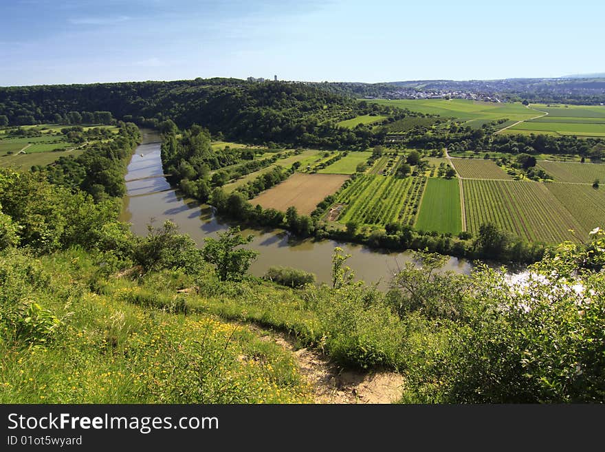 The magnificent view from above - the rock gardens of Hessigheim.