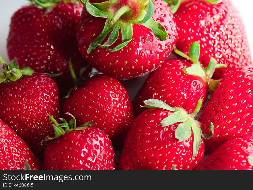 Fresh strawberry on the clean isolated background