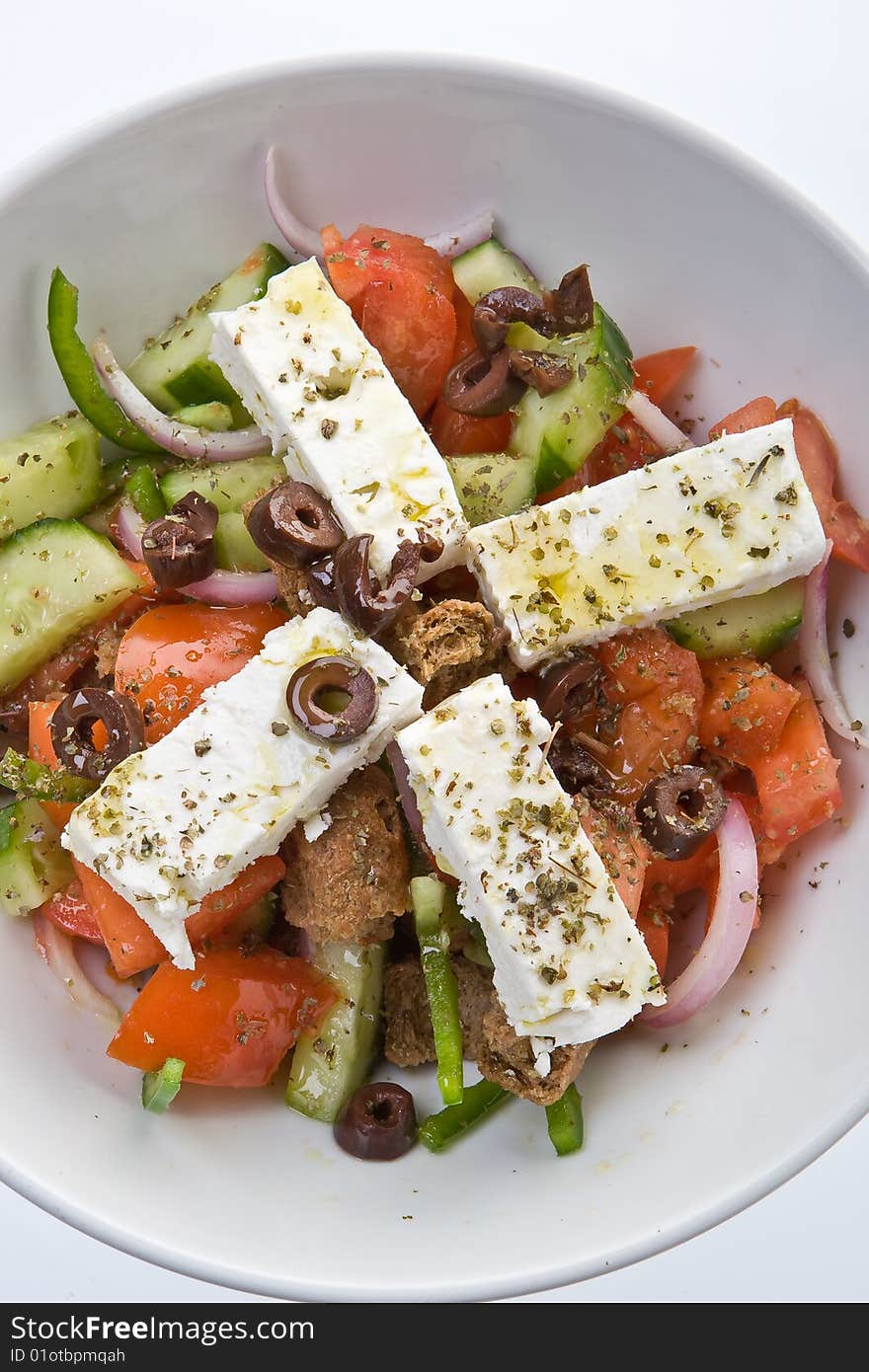 Fresh Greek salad with feta cheese