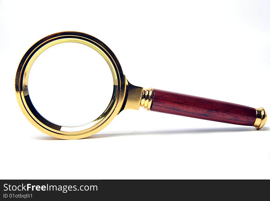 Magnifying glass on white background