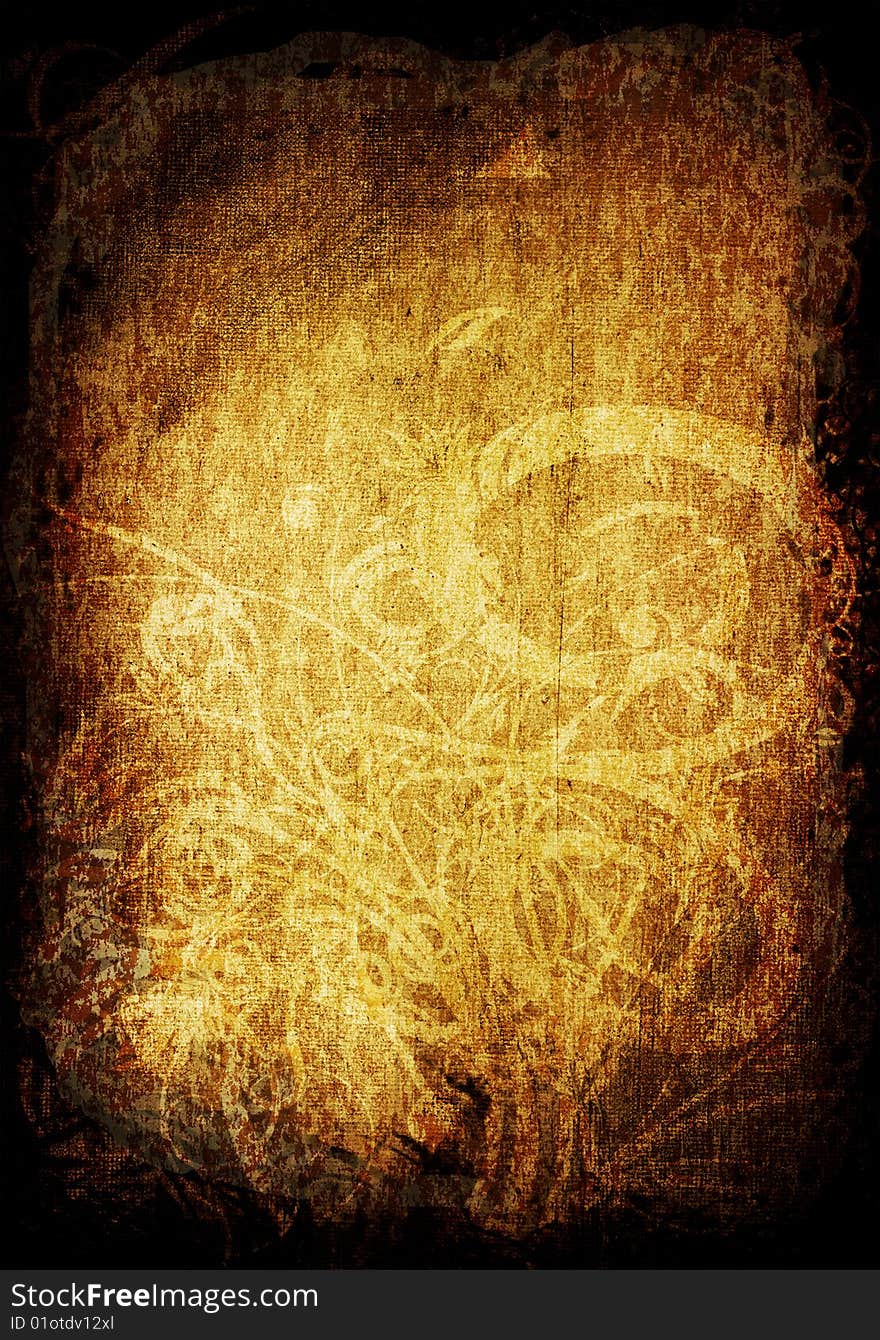 A image of a floral grunge old paper background