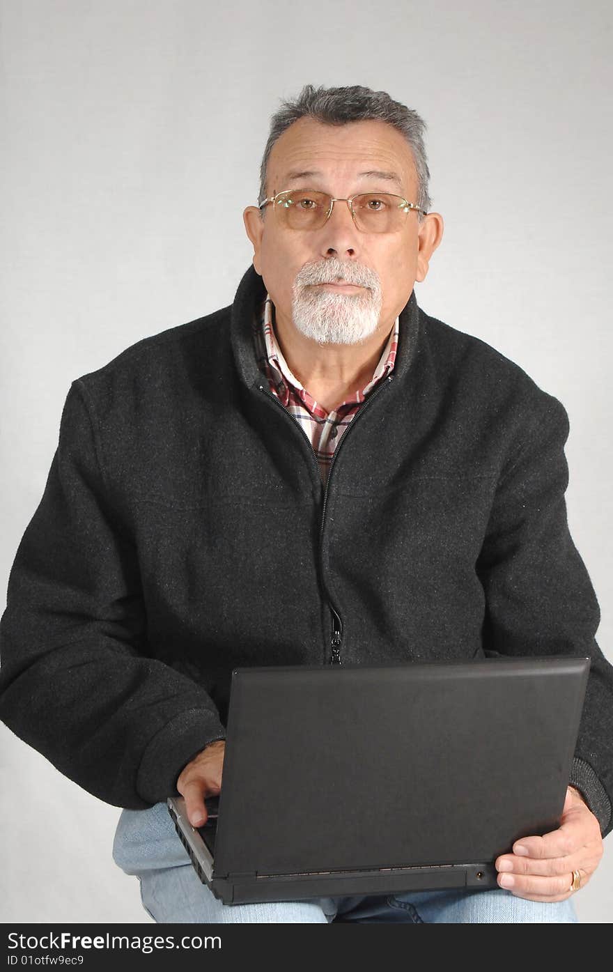 Senior With Laptop Computer