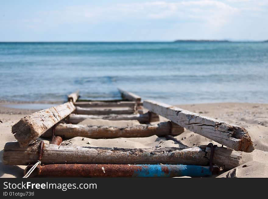 On the bank of the black sea, in a sunny day