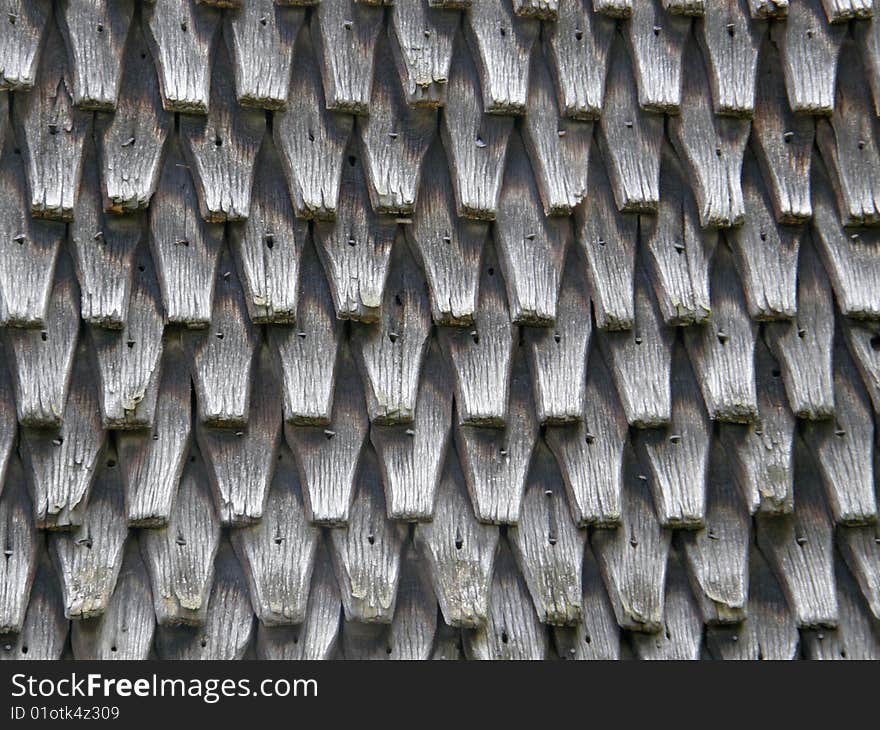 Old wooden roof covered.