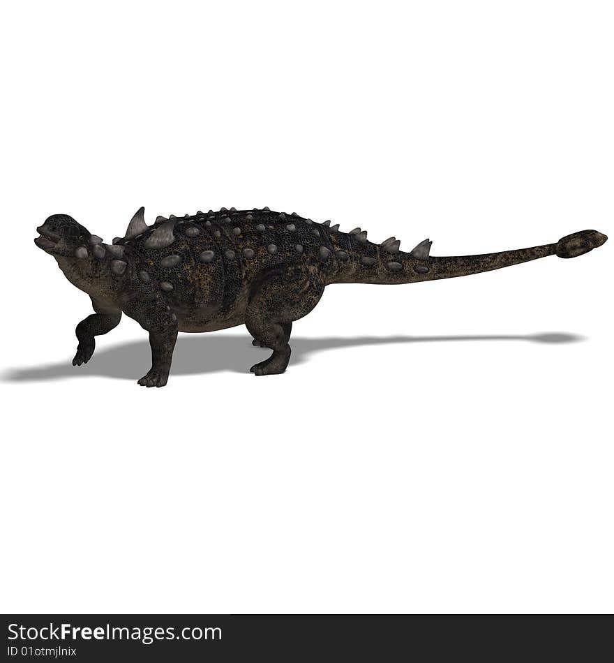 3D Render of the dinosaur Euoplocephalus With Clipping Path over white