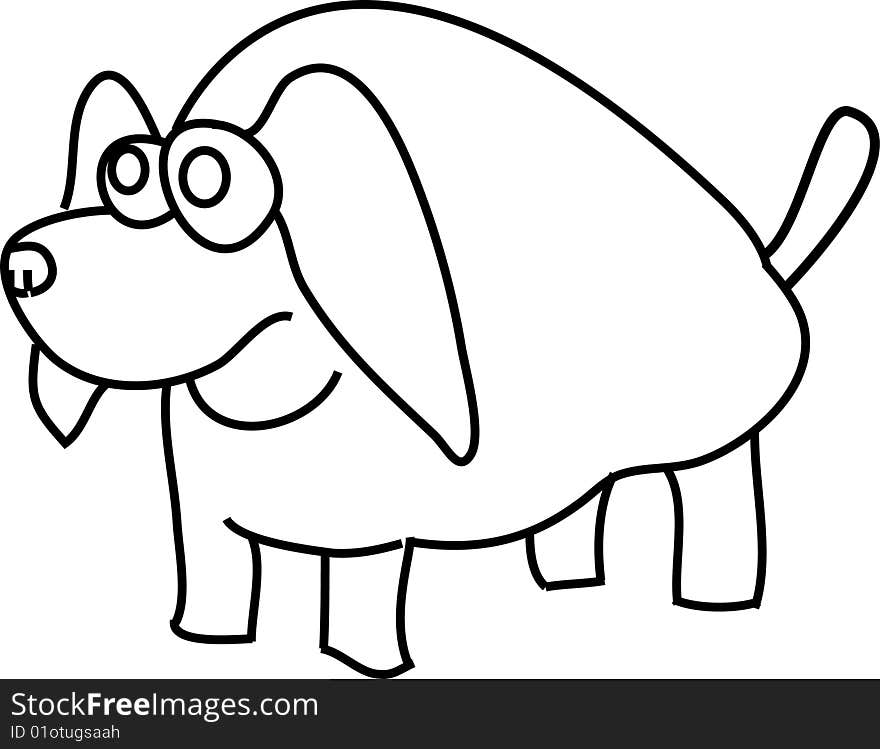 Vector illustration of a cartoon dog. Vector illustration of a cartoon dog