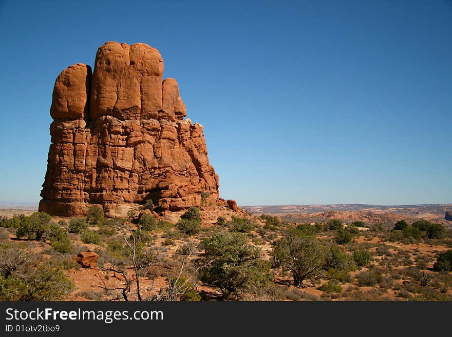 Tower rock monument in Monument Valley, Arizona. Tower rock monument in Monument Valley, Arizona