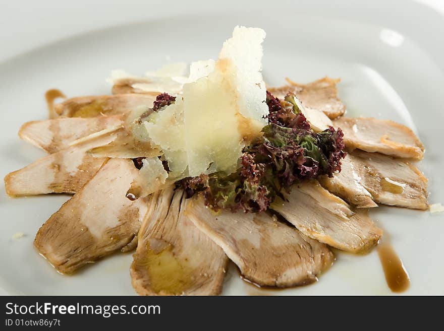 Chicken salad with pecorino and balsamic vinegar