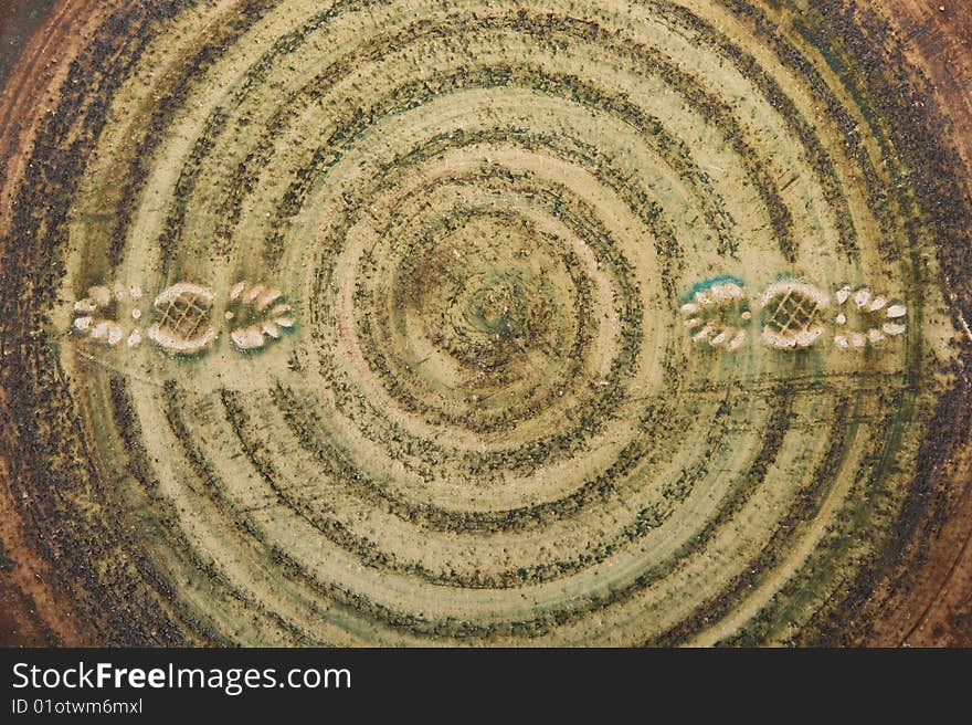 Spiral background from ceramic plate