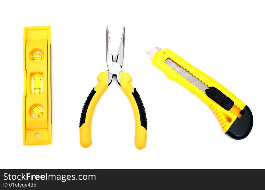 Tools on a white background