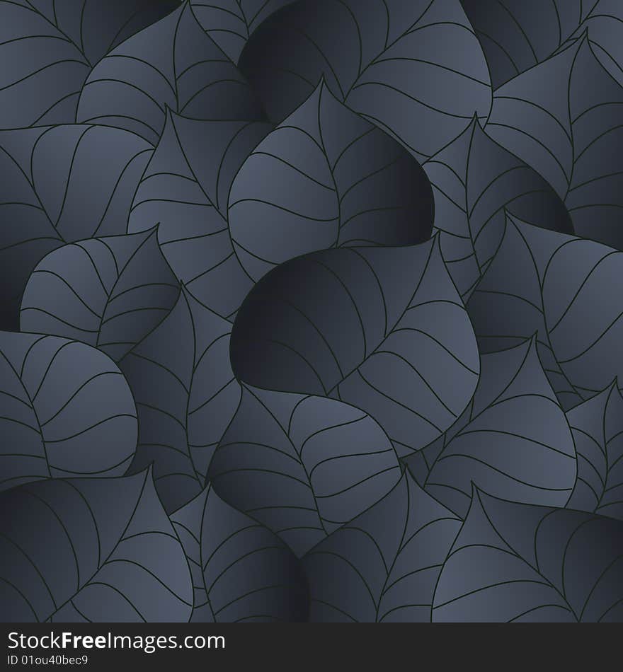 Garden style design vector dark background with leaves