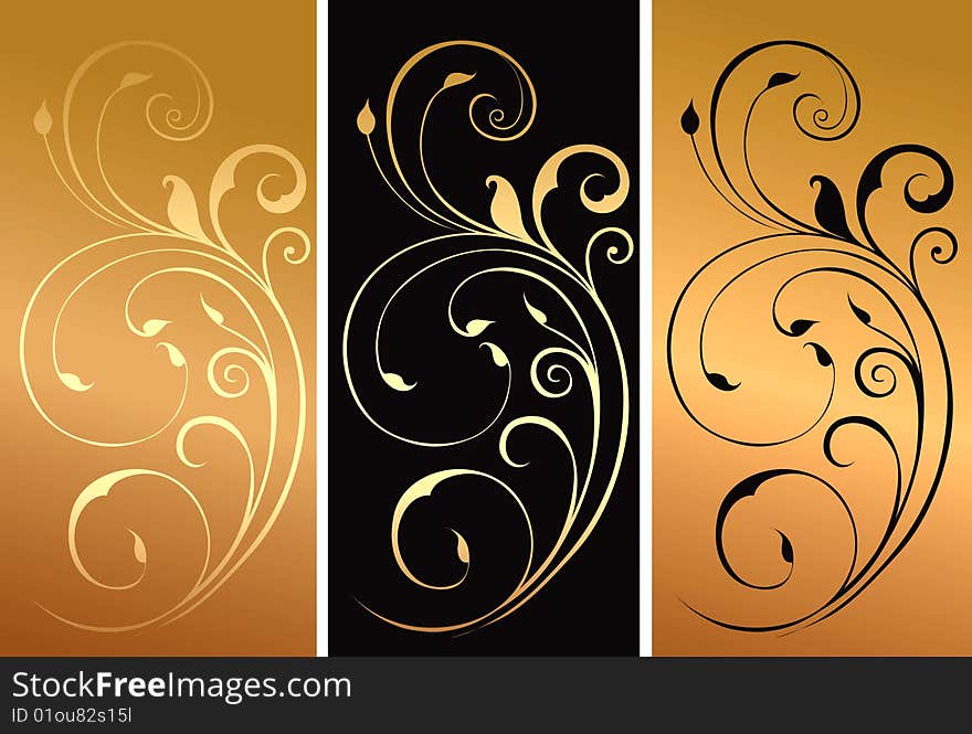 Abstract background with a gold pattern