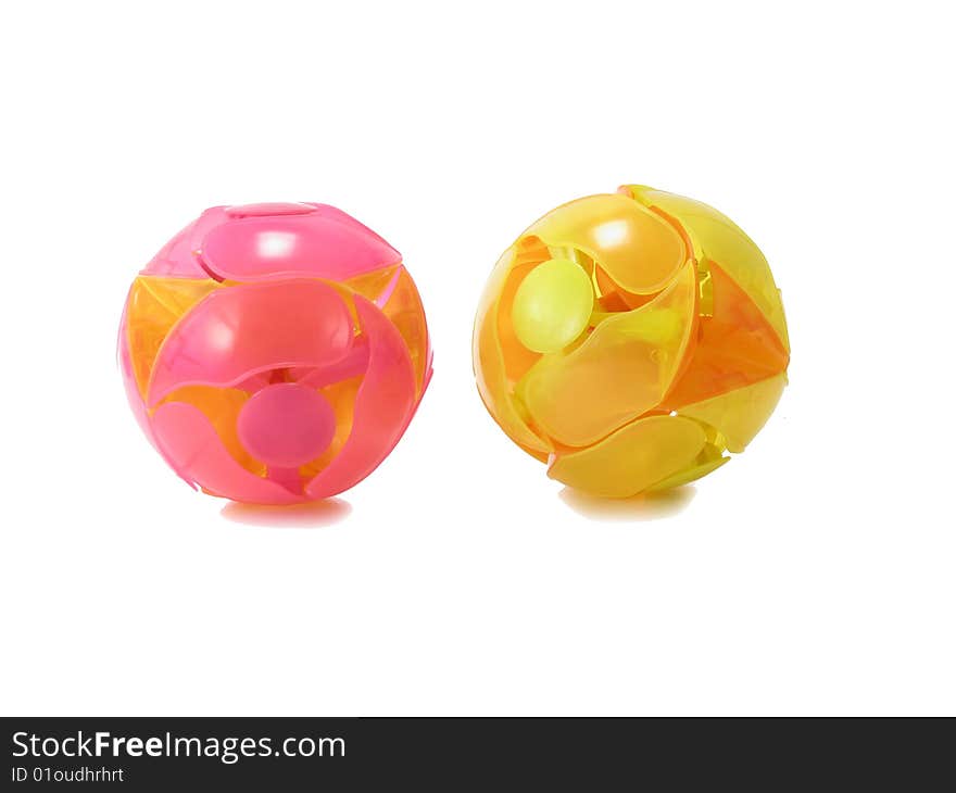 Two  balls isolated on a white background