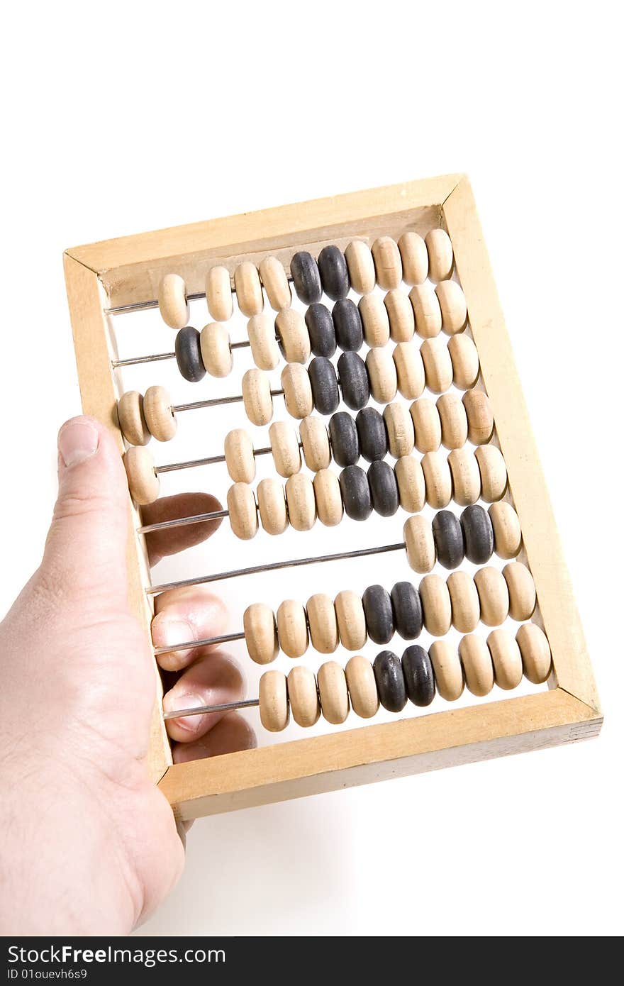 Wooden Abacus In Hand