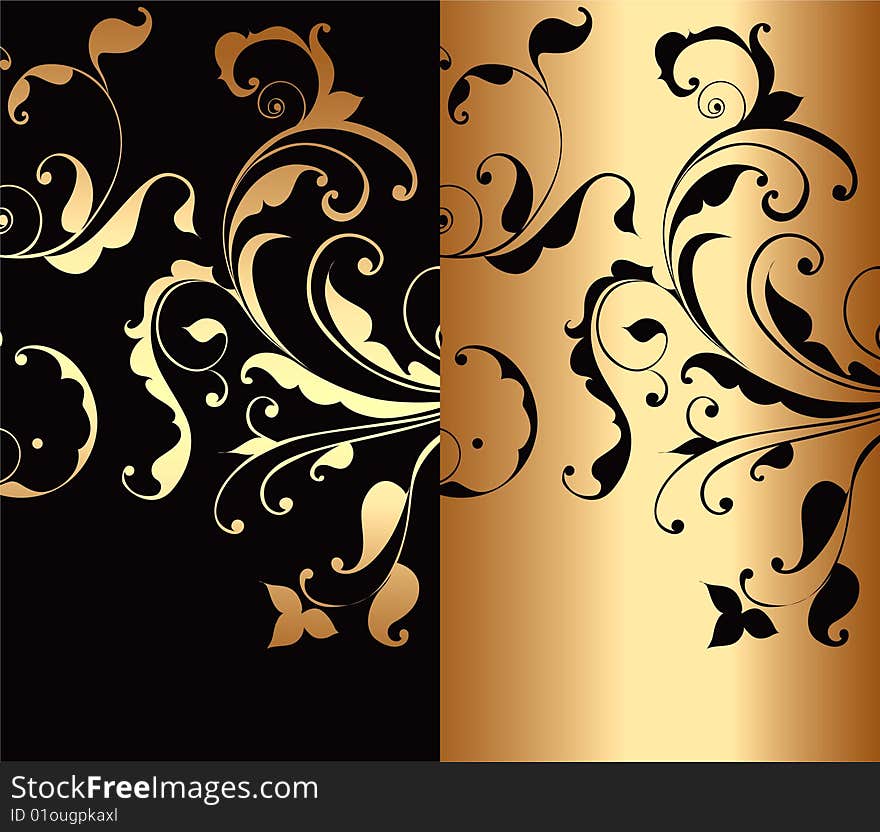 Abstract background with a gold pattern