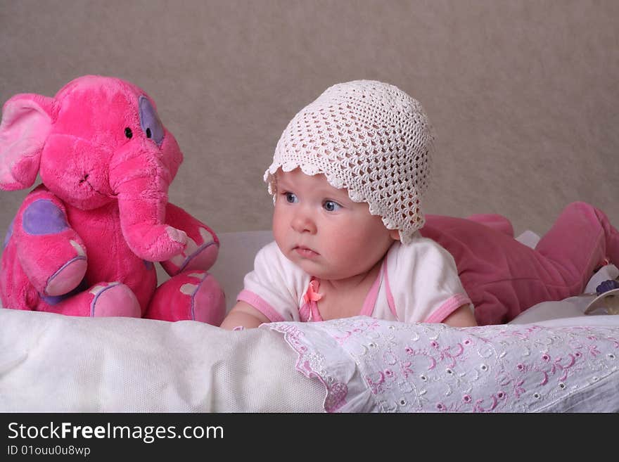 Baby With Toy S Elephant