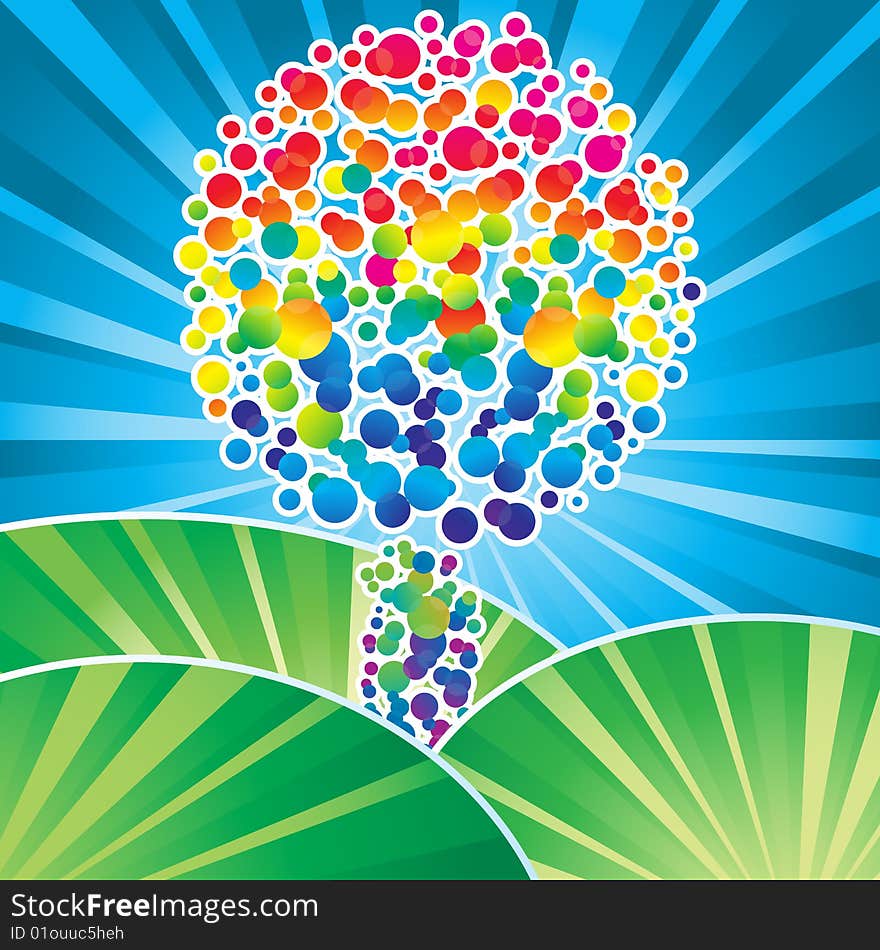 Color Tree -  design  elements - vector illustration