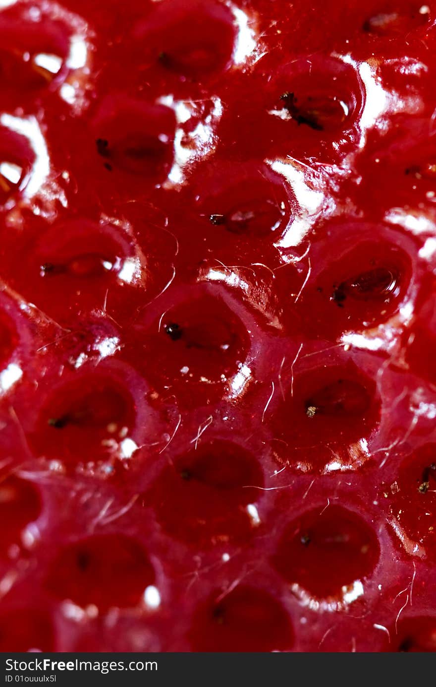 Macro of a strawberry texture.