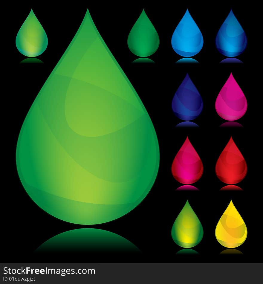 Set of color drop - vector illustration