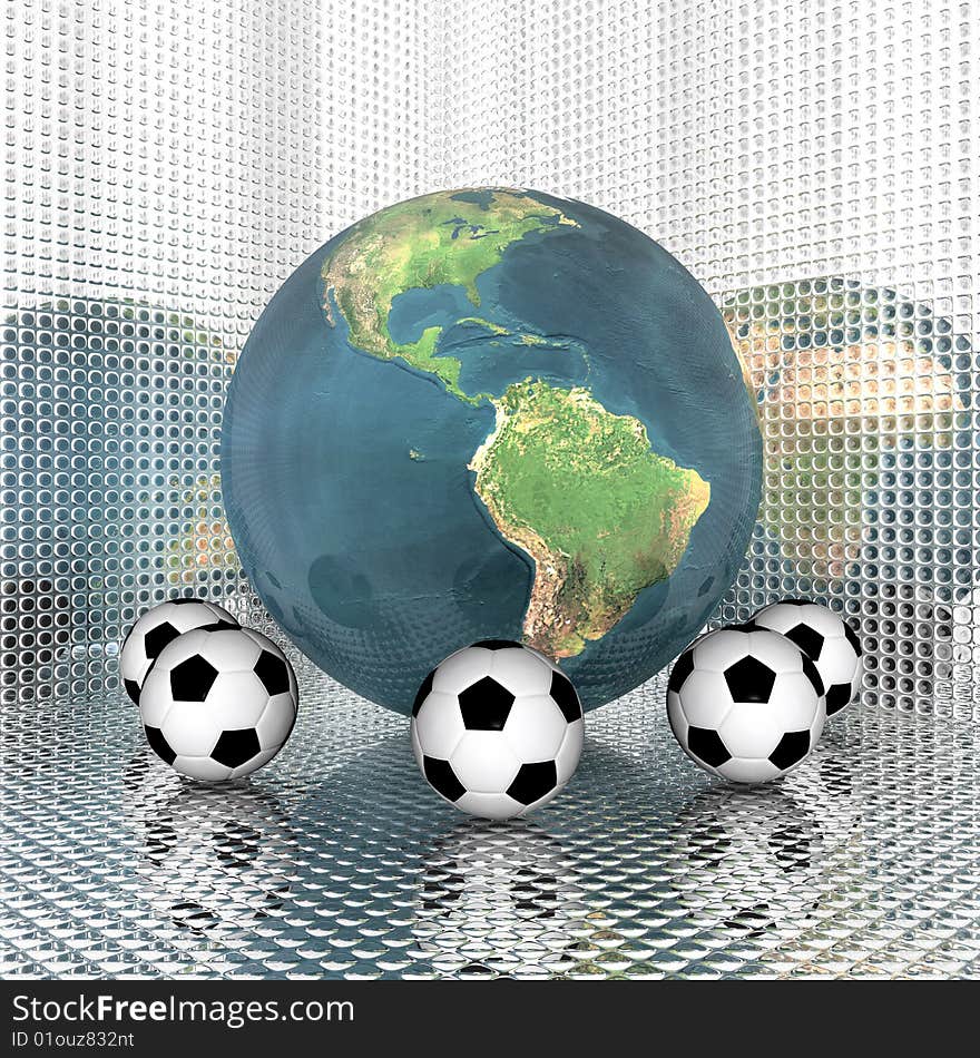 Soccer ball with earth