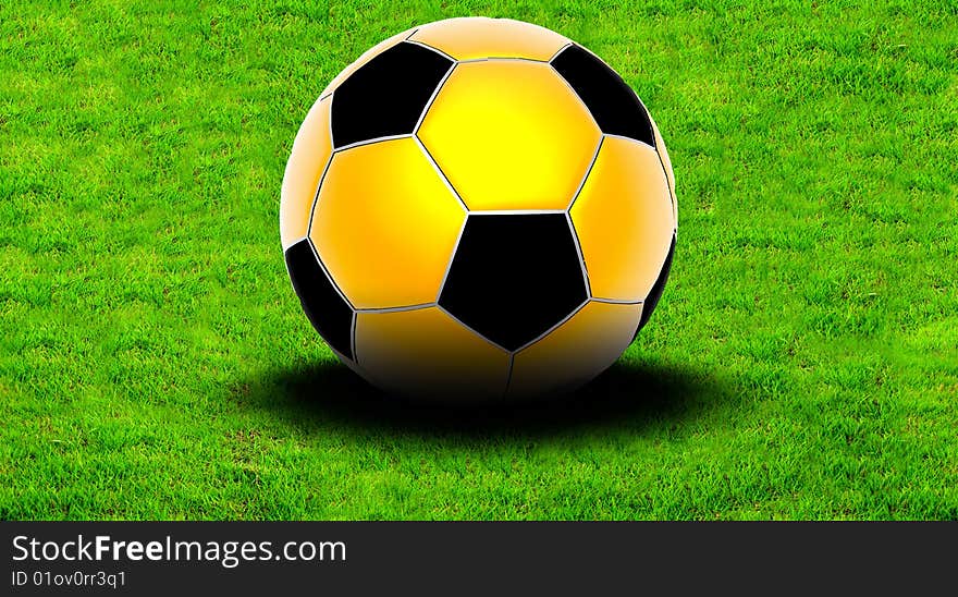 Soccer ball on the grass