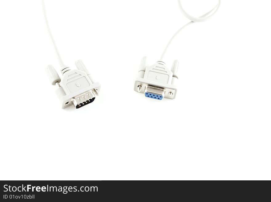 Com cable isolated on a white background