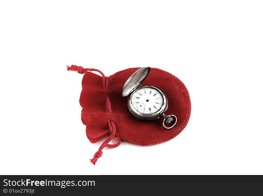 Old watch isolated on a white background