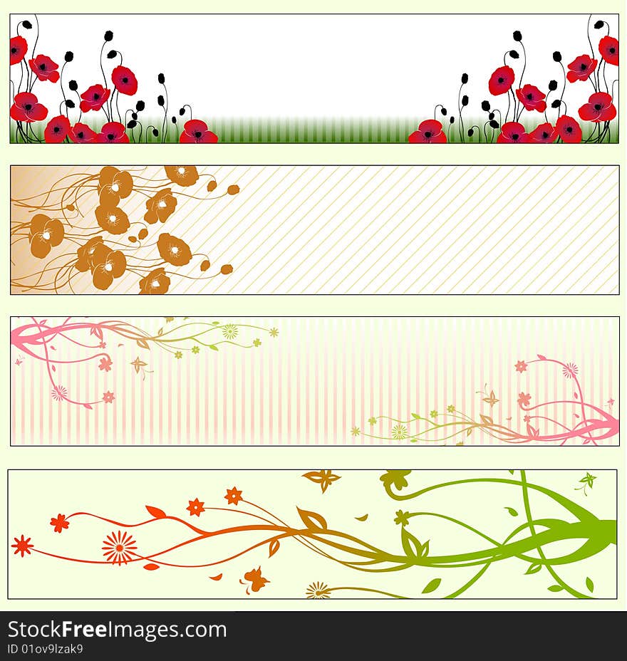 Vector illustration of Beautiful floral Banners or Backgrounds