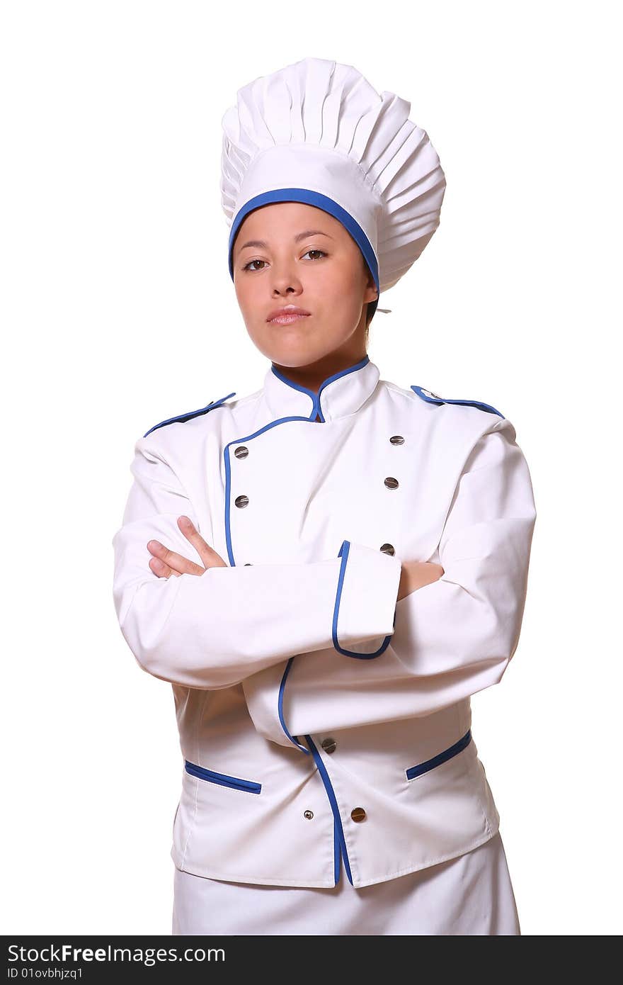 Beautiful woman in chef image