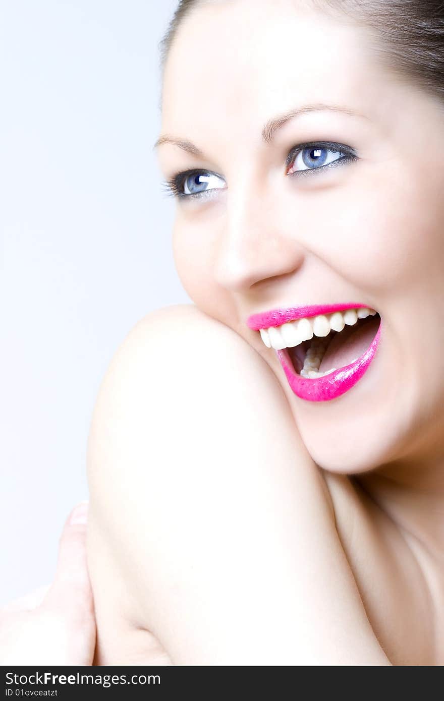 Closeup of an attractive woman laughing. Closeup of an attractive woman laughing