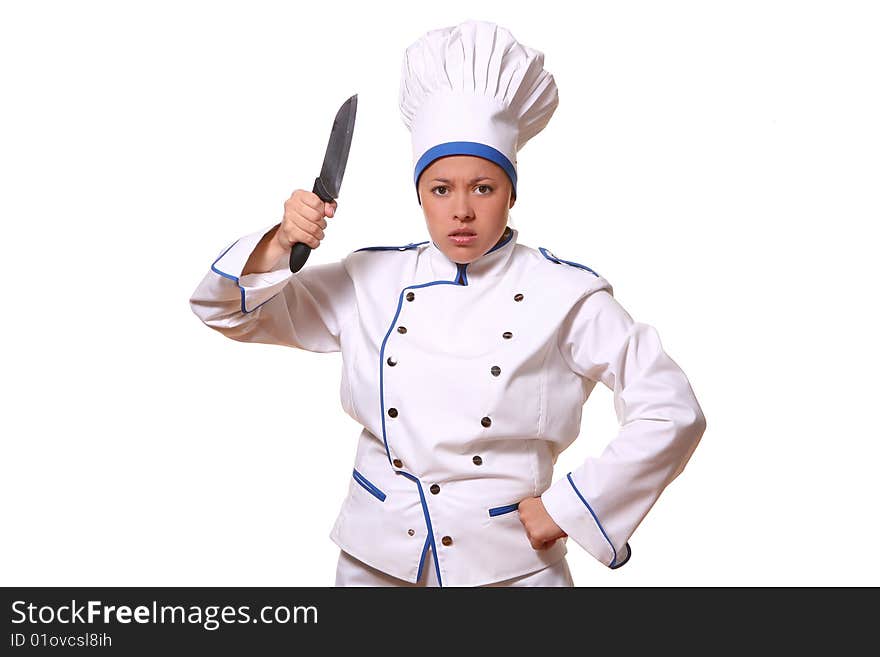 Beautiful woman in chef image