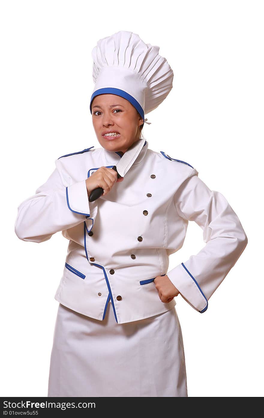 Beautiful woman in chef images