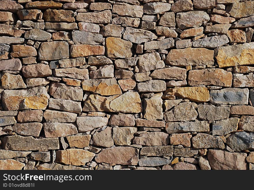 Traditional outside stony wall in Aragon