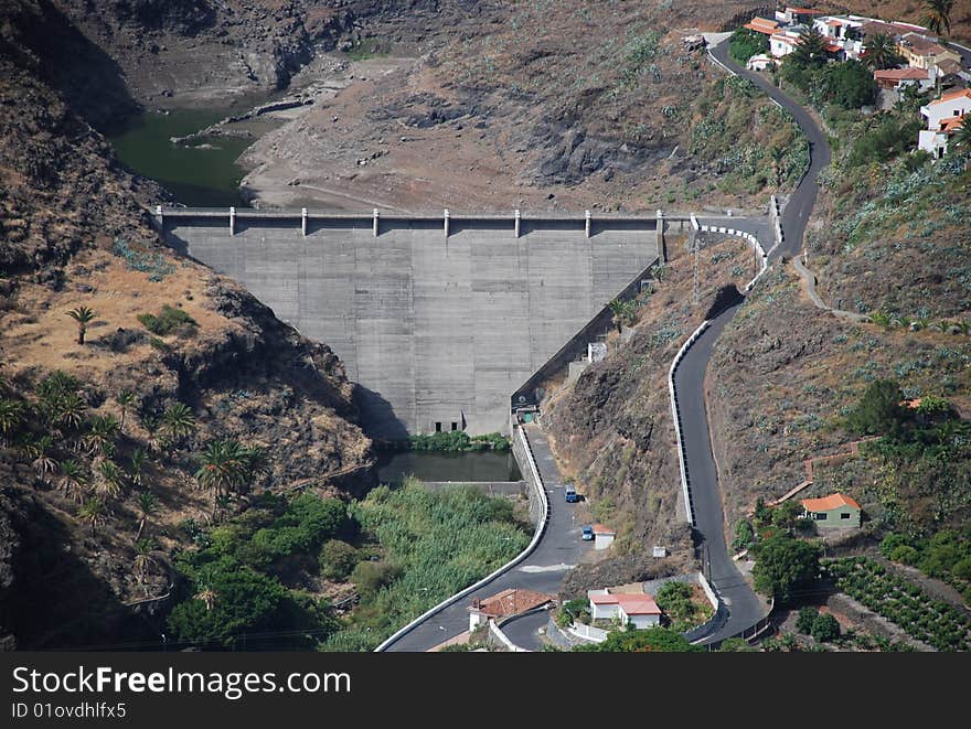 Dam in Canary Islands.