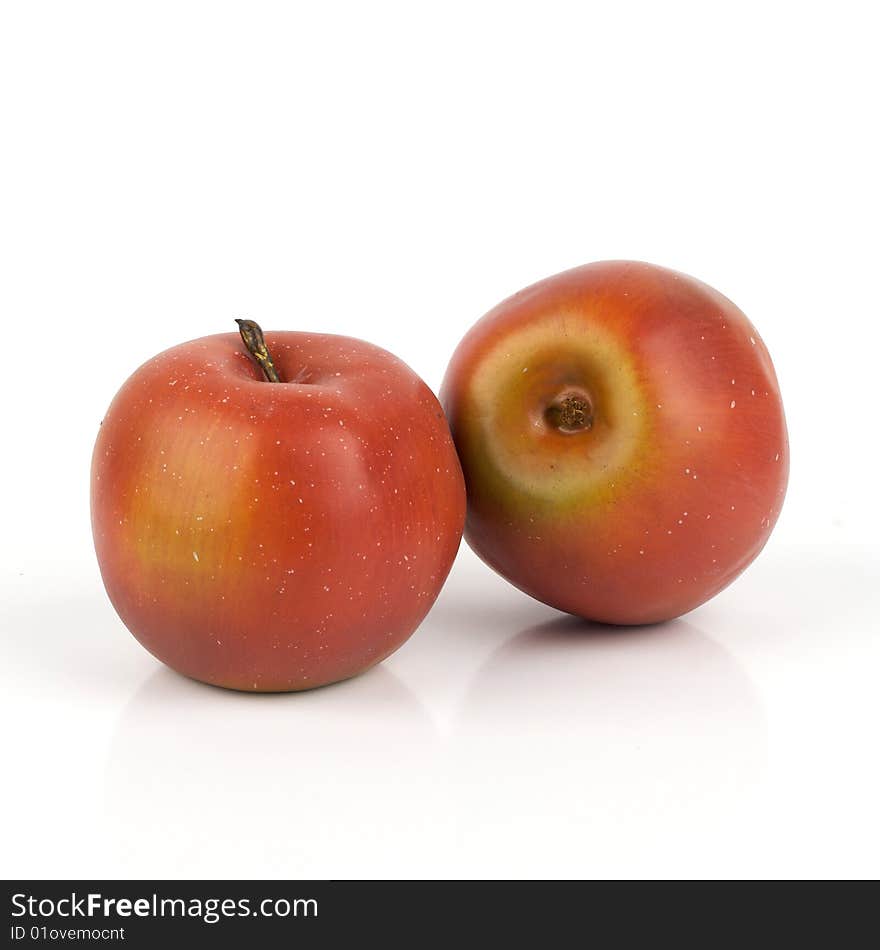 Two fresh red apple product