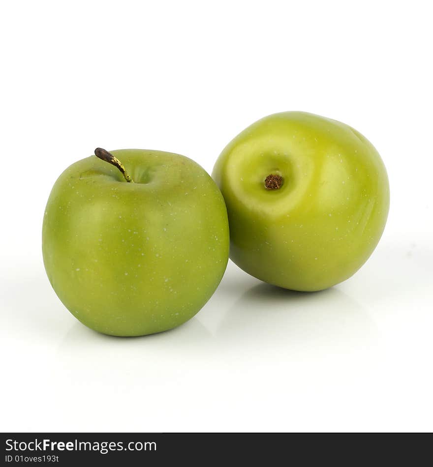 Two fresh green apple product