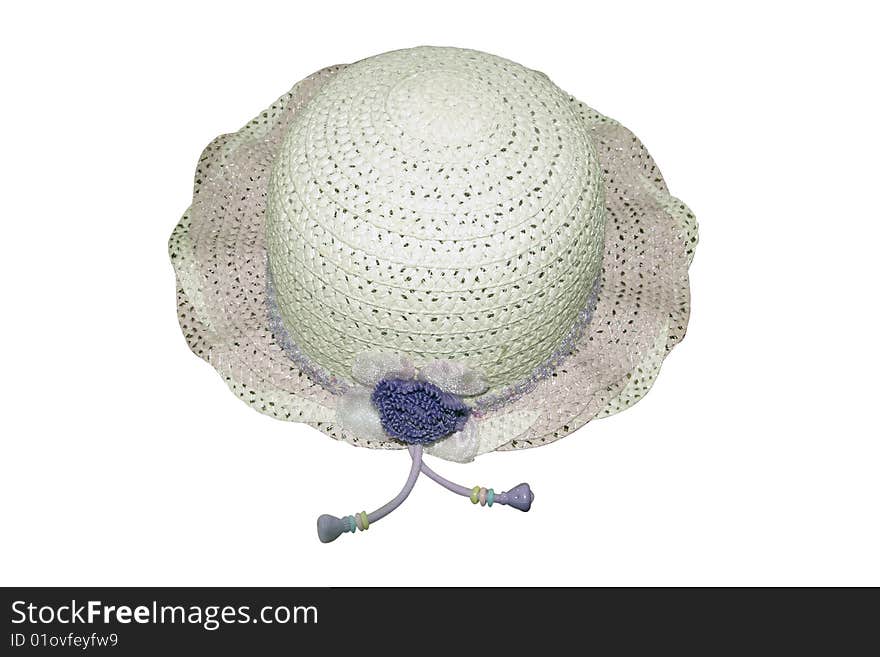 Summer woman hat under the white background