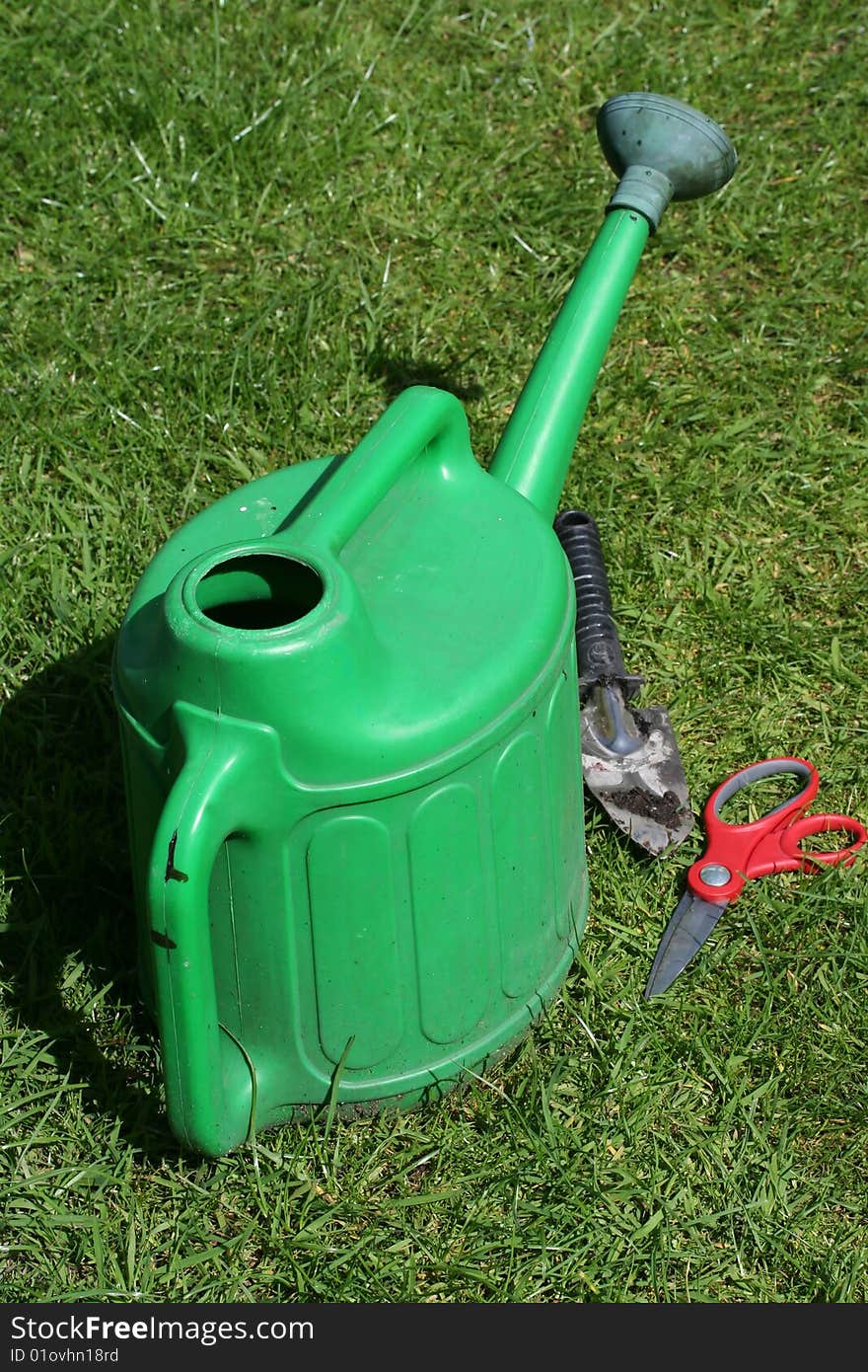 Watering can and tools