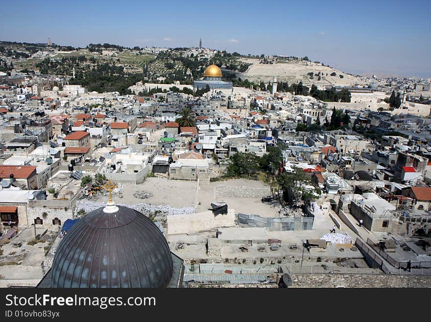 Olive mountain in the old city Jerusalem