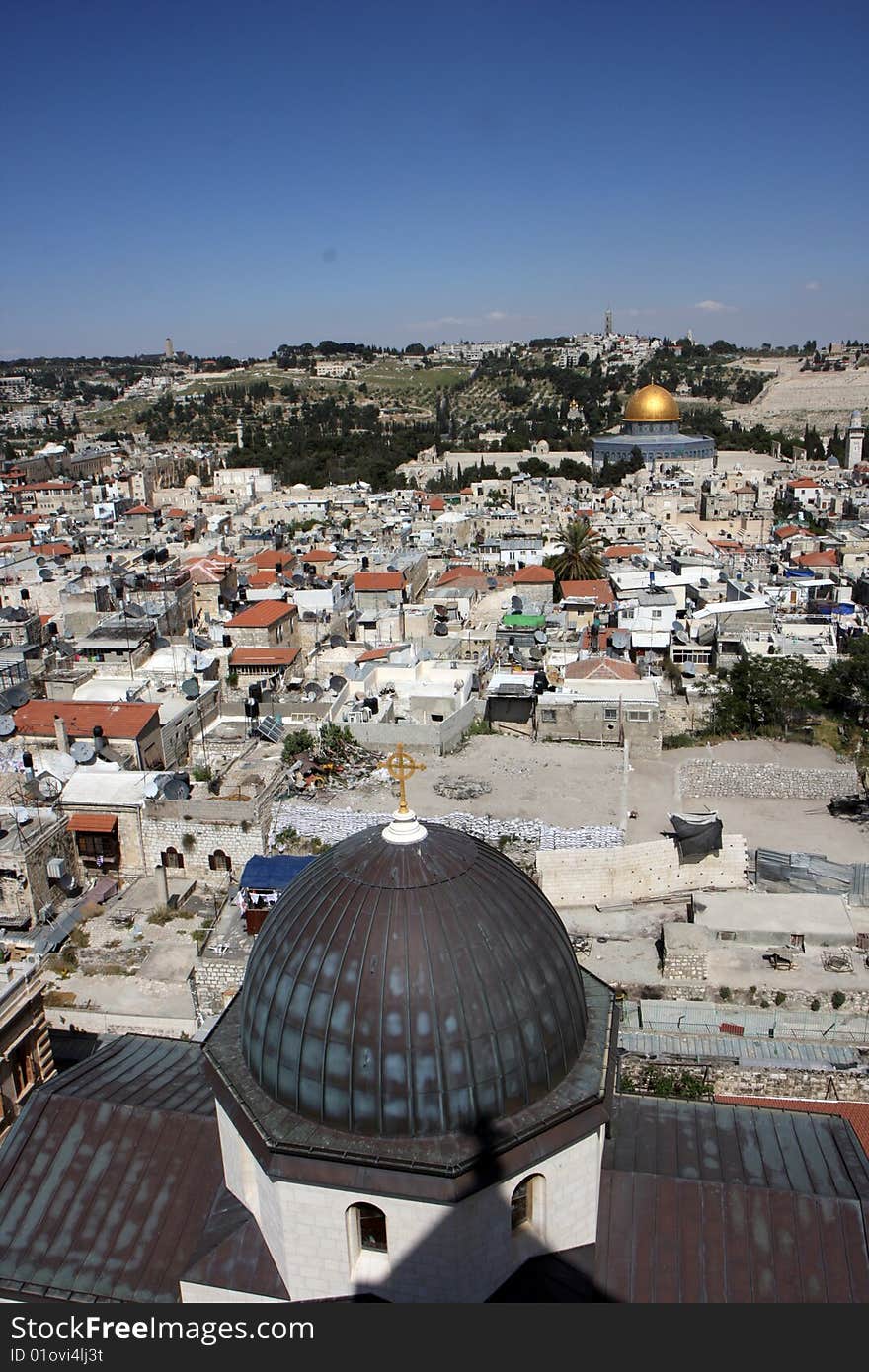 View to the old city of Jerusalem. View to the old city of Jerusalem