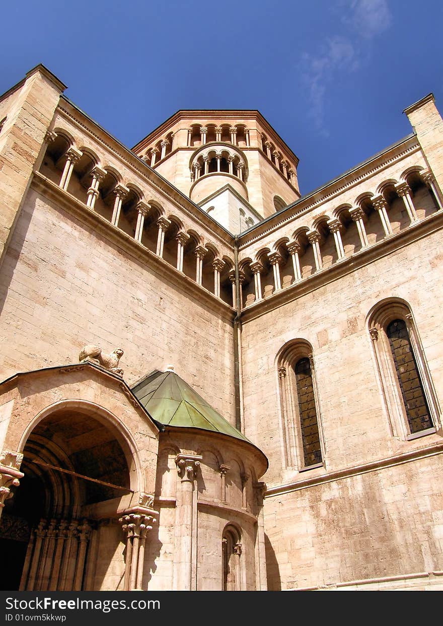 A detail of Trent Cathedral in Italy