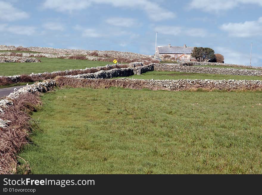 A derelict house in the irish countryside in county kerry. A derelict house in the irish countryside in county kerry