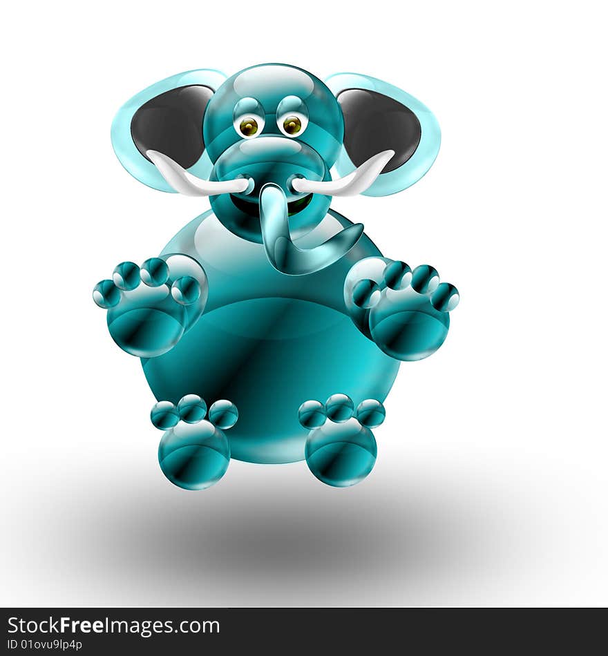 An illustration of a blue elephant