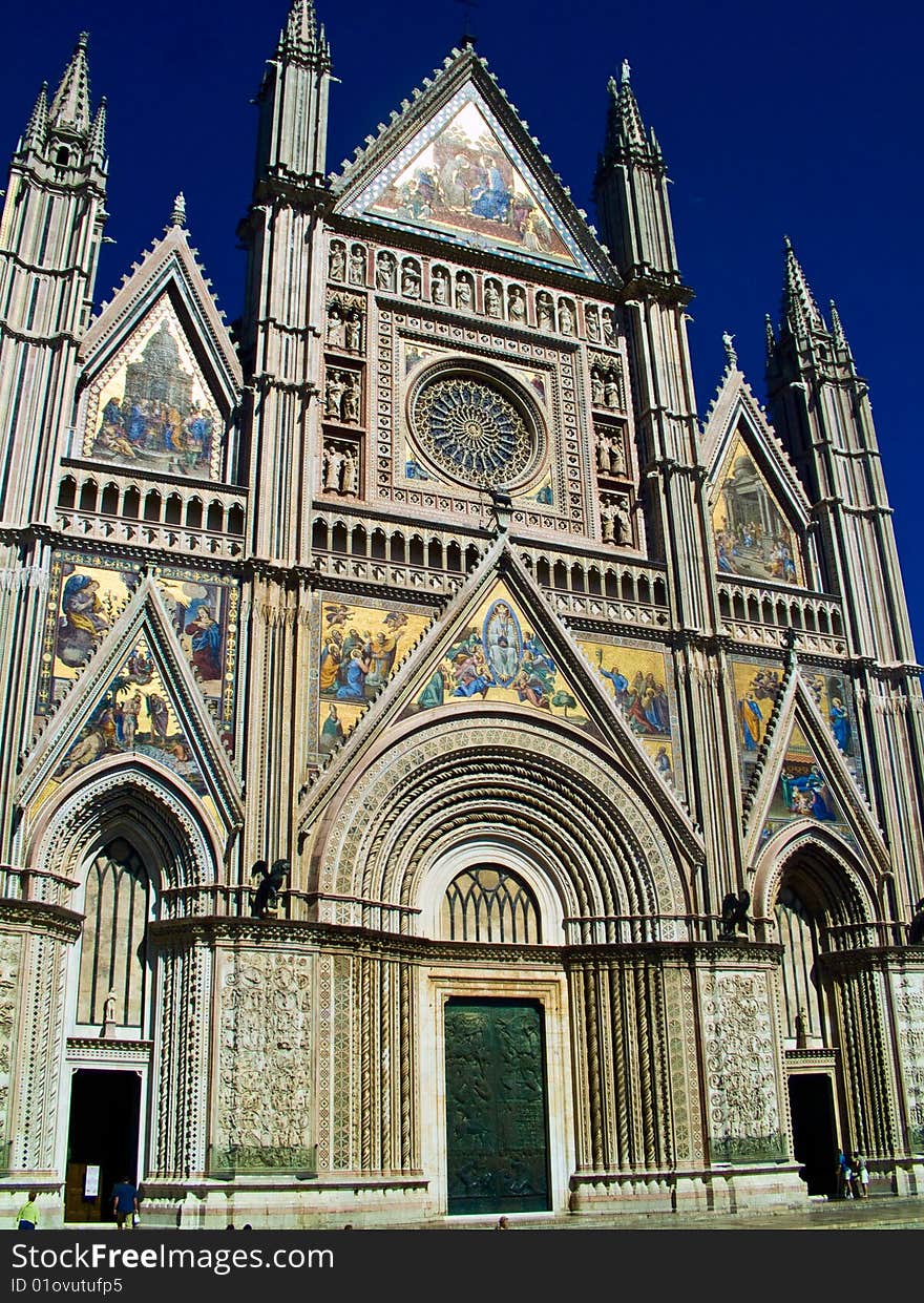 The wonderful facade of the Cathedral of Orivieto. The wonderful facade of the Cathedral of Orivieto