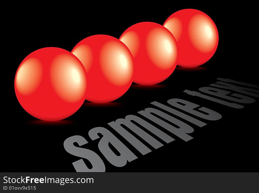 Shiny 3d red bubbles with reflection - vector illustration