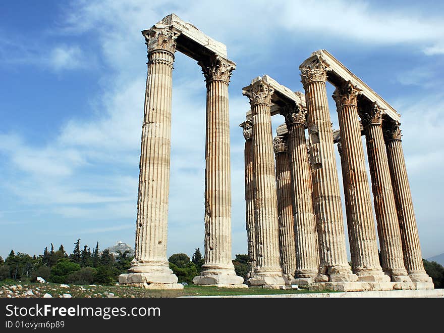 Ruins of the temple in Athens, the capital of Greece. Ruins of the temple in Athens, the capital of Greece.