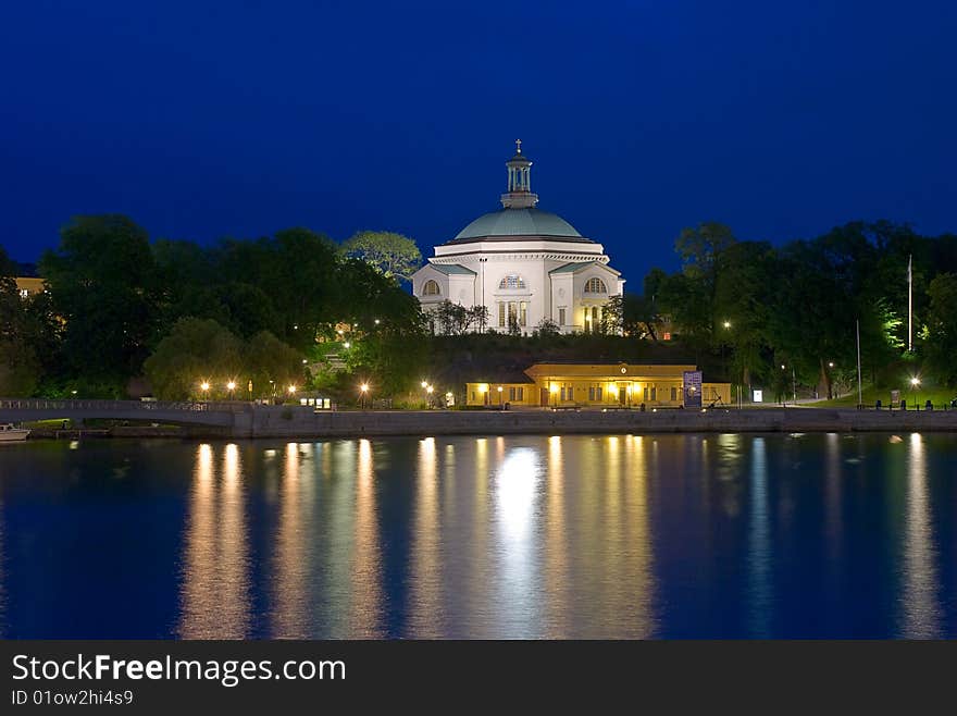 Beautiful city. night view. scandinavian