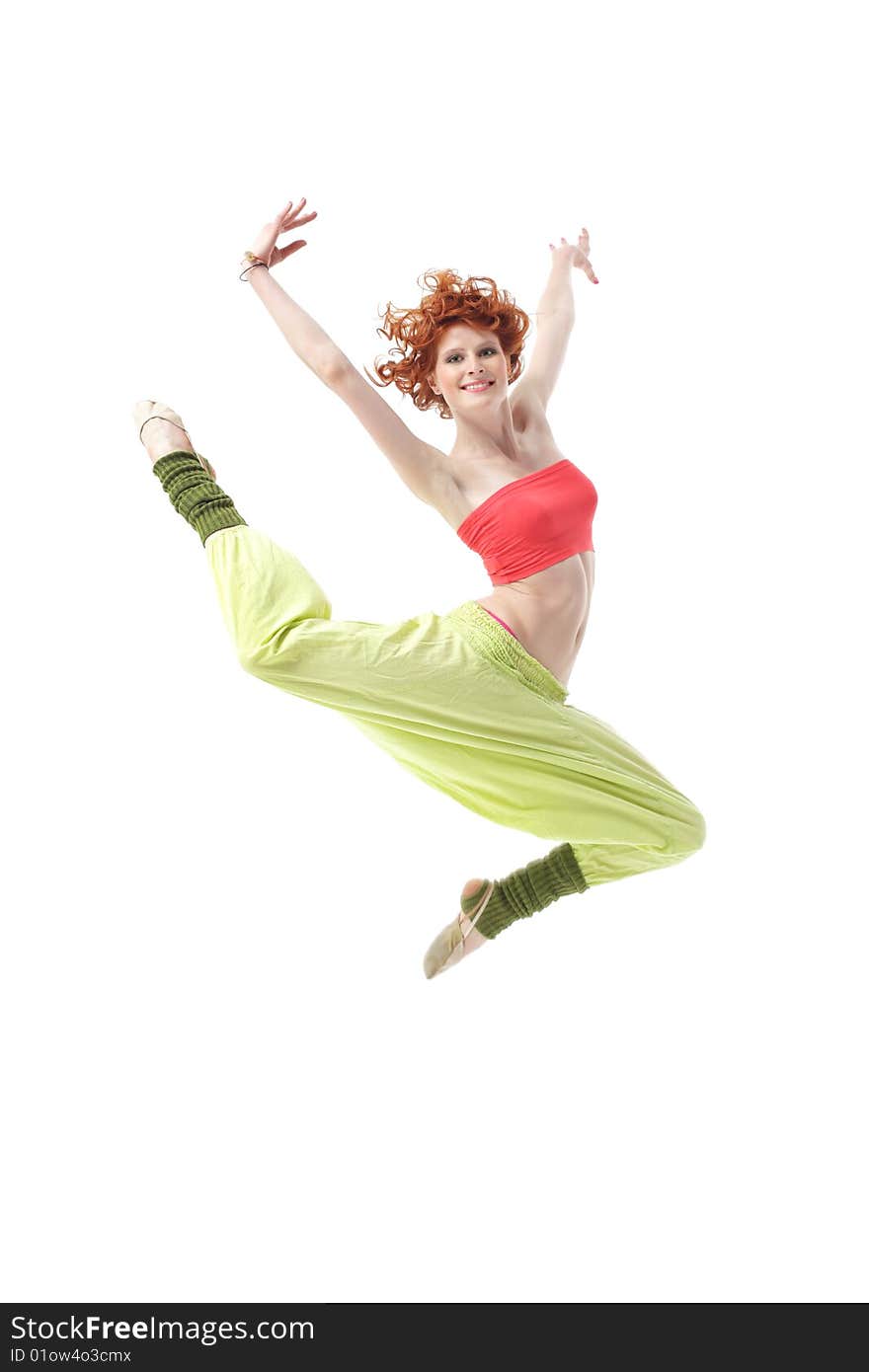 Modern style dancer posing on studio background. Modern style dancer posing on studio background